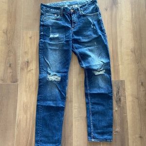 H and M, &Denim Jeans, 28 Boyfriend Low Waist Tapered Leg